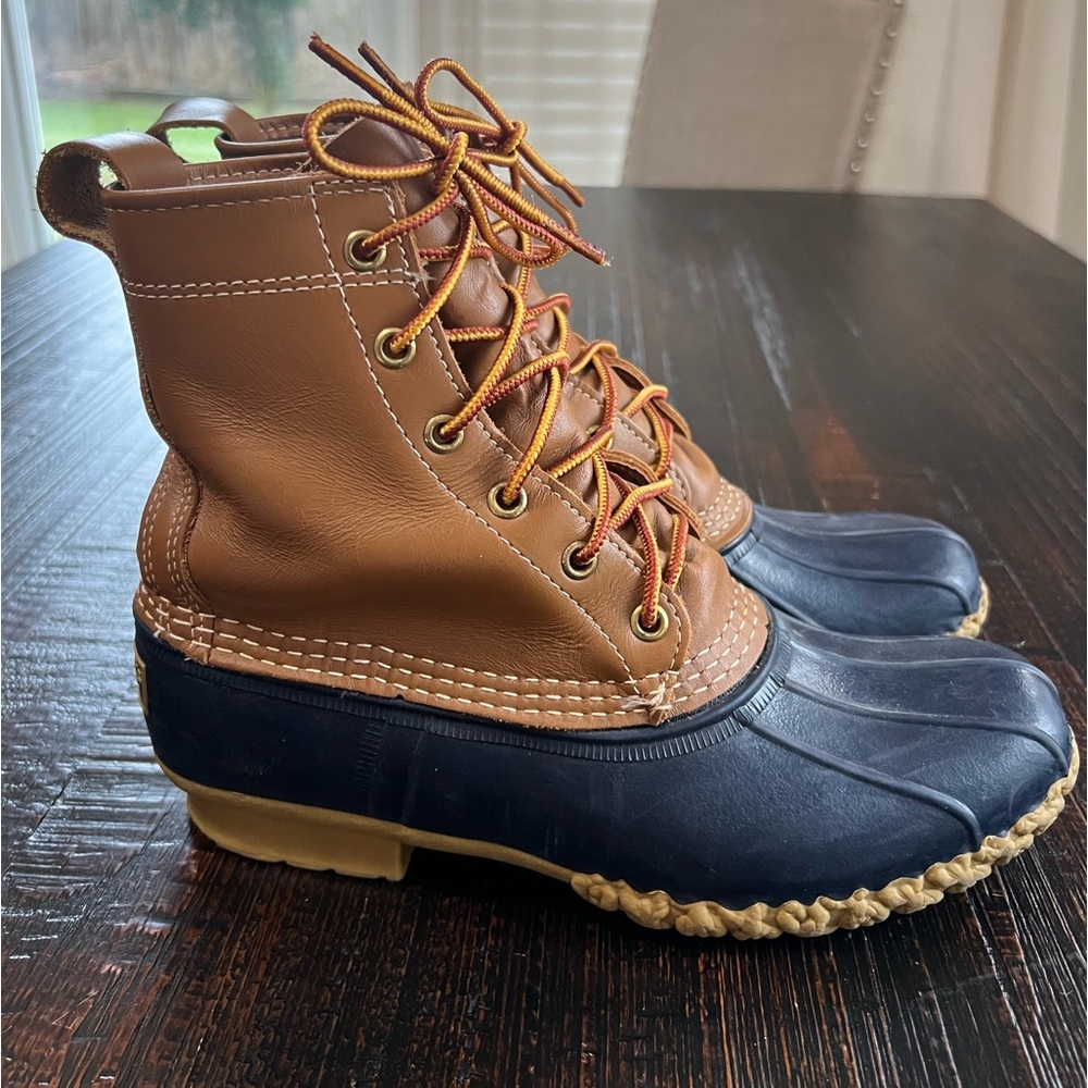 L.L.Bean Women’s 6″ Bean Boots Brown Leather Duck Boots Size 8 Narrow 8N ??